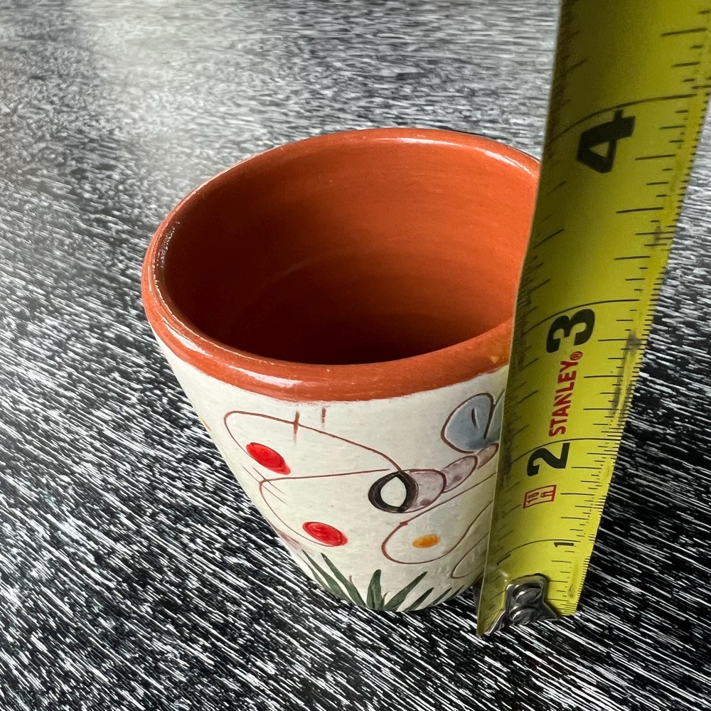 Handpainted and signed‎ Pig and Dragonfly Votive / Cup - Picture 7 of 7
